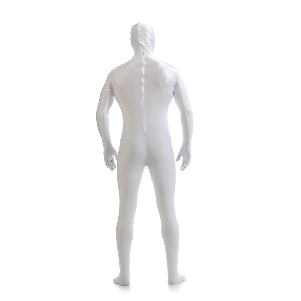 Gratis Verzending Zentai Full Body Skin Suit Catsuit Halloween Kostuums Aangepast Voor Open Ogen Mond Kan Toevoegen Kruis Rits