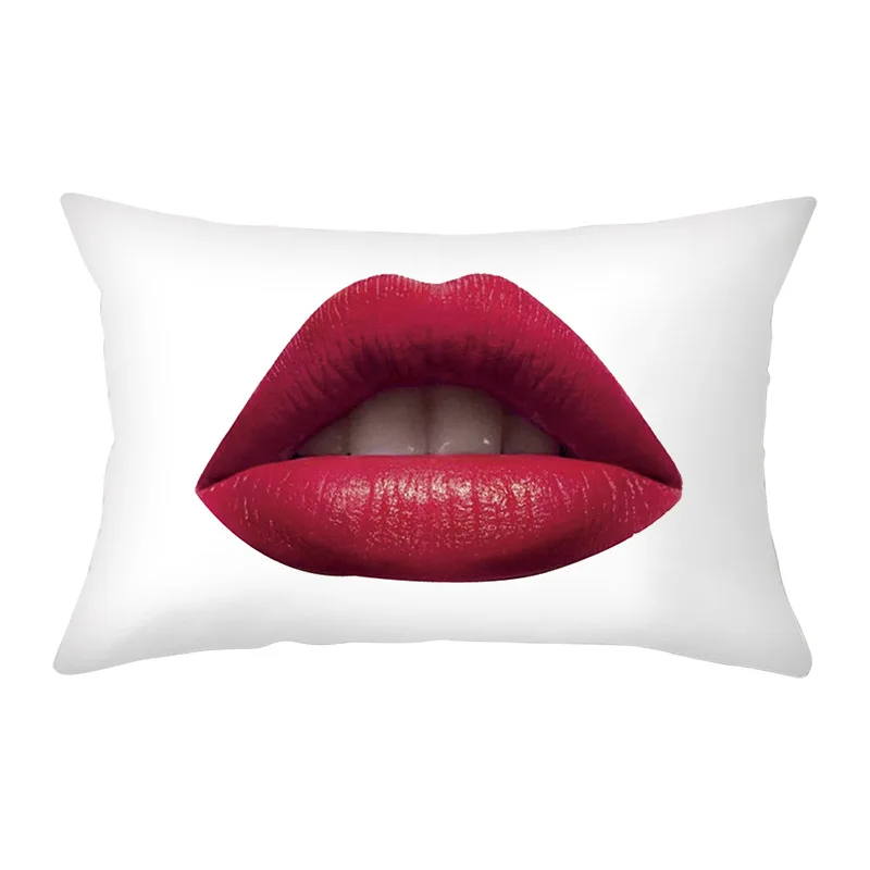 Eyelash Printed Polyester Lumbar Pillow Cushion Cover 30x50cm  Fashiom Women Make-up Seat Decor Rectangle Throw Pillowcase