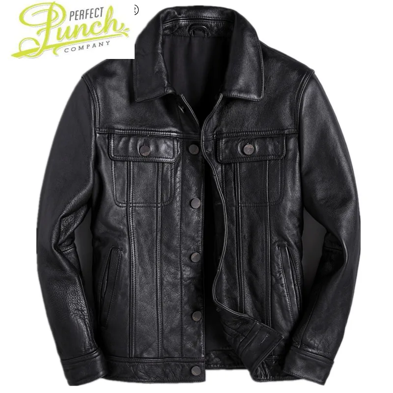 

Leather Genuine Jacket Men Spring Autumn 100% Cowhide Leather Coat Vintage High Quality Mens Jackets and Coats Hommes Veste