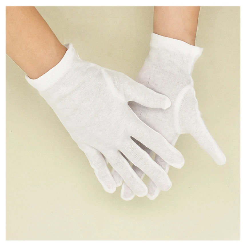 1 Pair White Cotton Gloves Anti-static Protective Gloves Breathable Work Gloves for Coin Jewelry Inspection, Driver- S, M, L, XL