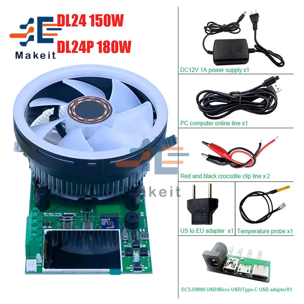 Produktbild von USB-Elektroniklast-Tester 180 W – 200 V / 20 A, Mit Temperaturschutz, Für QC3.0, Kapazitäts- & Spannungsmessung