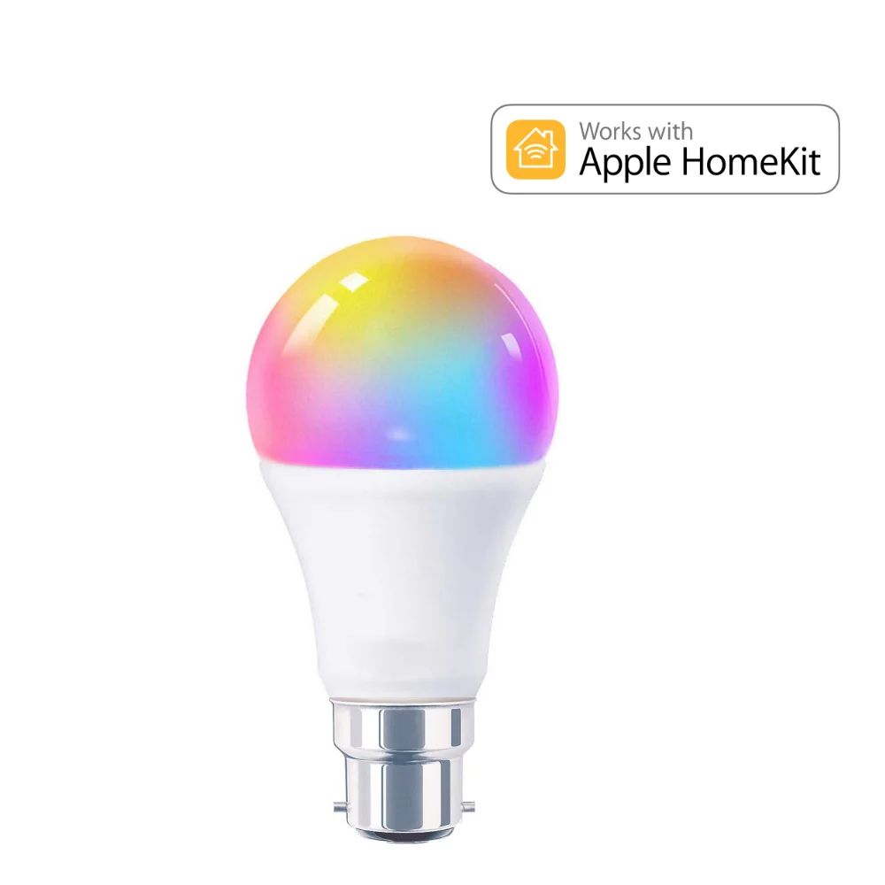 Homekit WIFi Smart Bulb Colour B22 E27 E26  Dimmable RGBWC 7W Siri Voice Control Home Automation