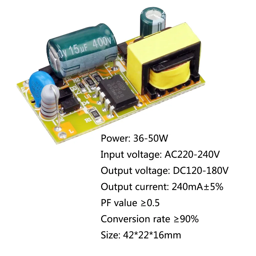 Imagem -02 - Transformador de Luz Atual Constante Adaptador de Energia para Lâmpada Led Faça Você Mesmo Driver 3650w 240ma Dc120180v