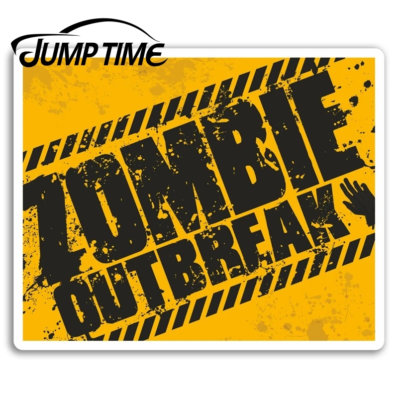 Jump Time for Zombie Outbreak Vinyl Stickers Warning Biohazard Fun Sticker Decal Rear Windshield Waterproof Car Accessories