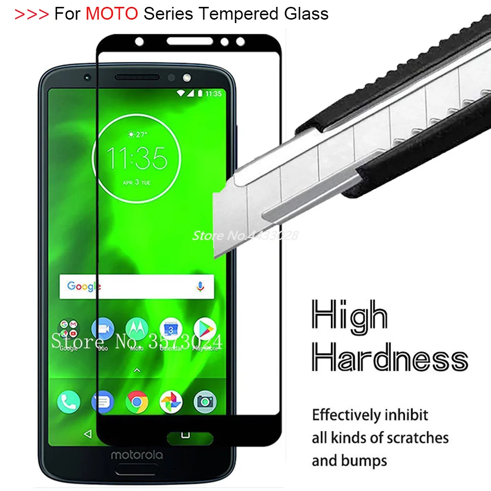 9D Full Cover Tempered Glass For Motorola Moto One Note E6 G6 G7 Play Power Screen Protector For Moto E5 E6 G6 G7 PLUS Glass