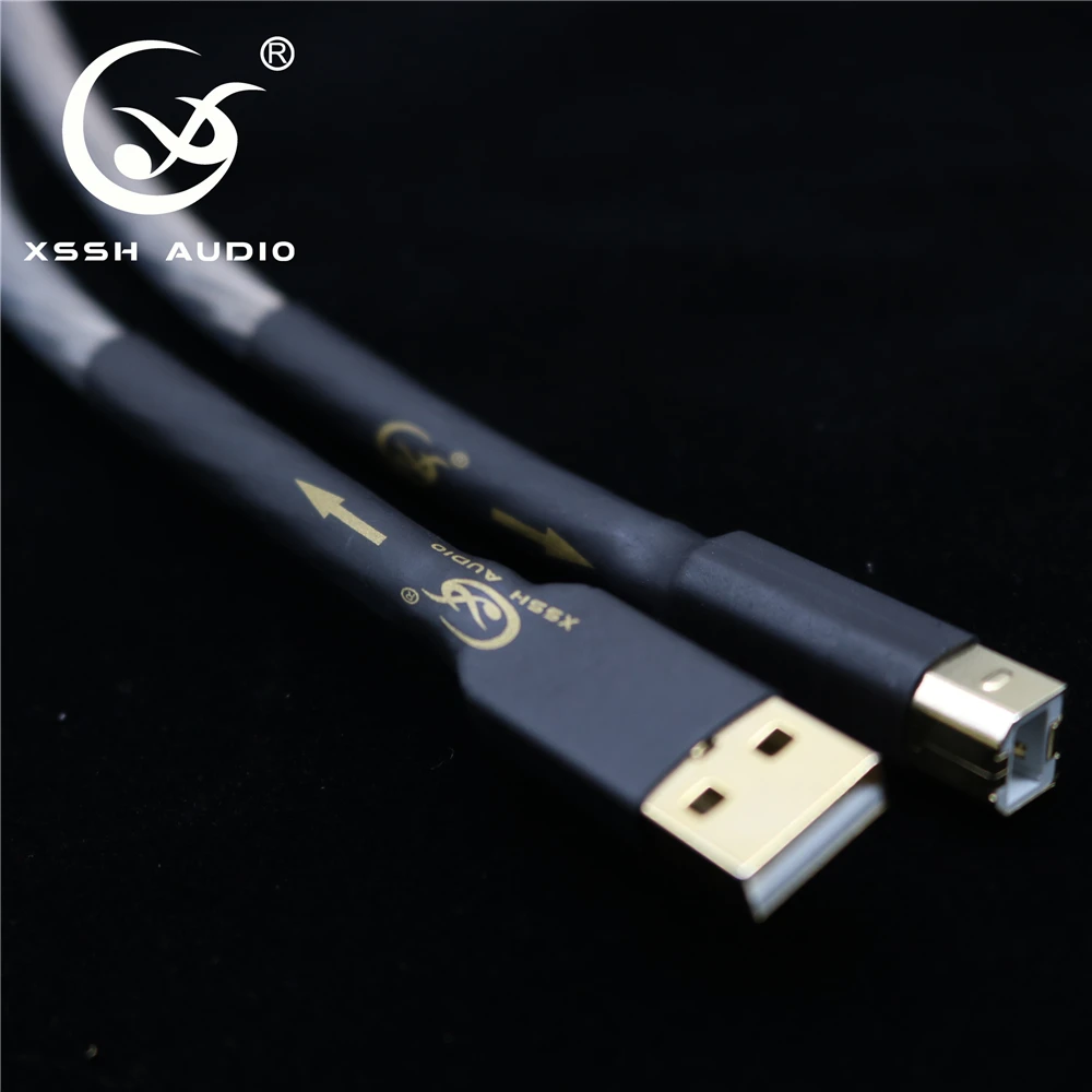 XSSH Audio DIY OEM HIFI USB A-B Type 2.0 3.0 Cables OFC Pure Copper Conductor USB A to USB B DAC Data Extension Cord Wire Line