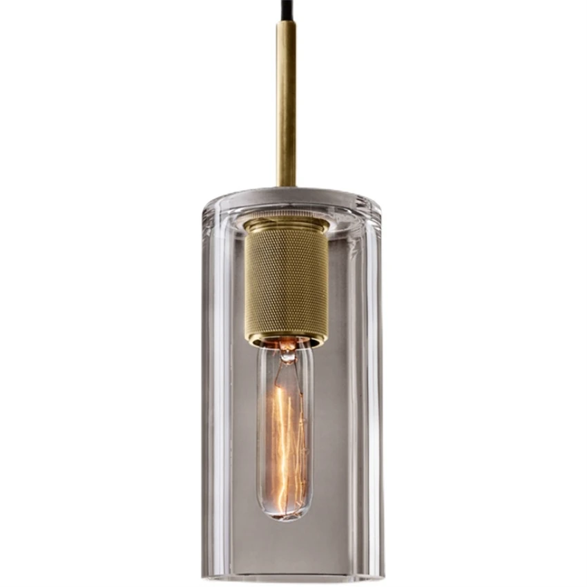 American retro long glass tank pendant lights restaurant bar lamp modern Chinese headlight shop decorated pendant lamps fixtures
