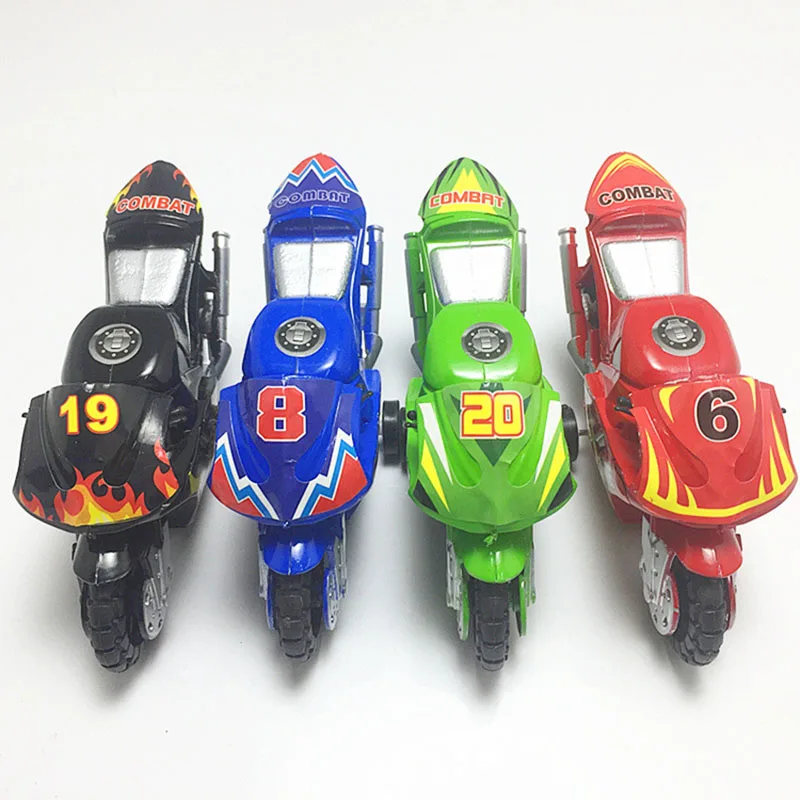 1Pcs Fashion Classic Children Pull Back Inertial Motorcycle Toys Funny Plastic Motor Bike Miniature Model Puzzle Toy Vehicles