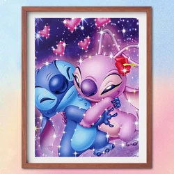 Disney-pintura de diamantes redondos 5D DIY, pintura de Lilo & Stitch, bordado de diamantes de imitación de animales, imagen de mosaico, decoración de habitación