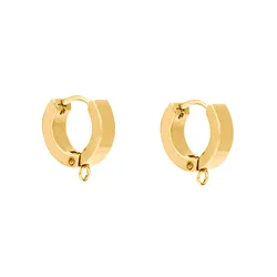 10pcs Stainless Steel Gold Huggie Earring Hooks Ear Post Findings for DIY Jewelry Components