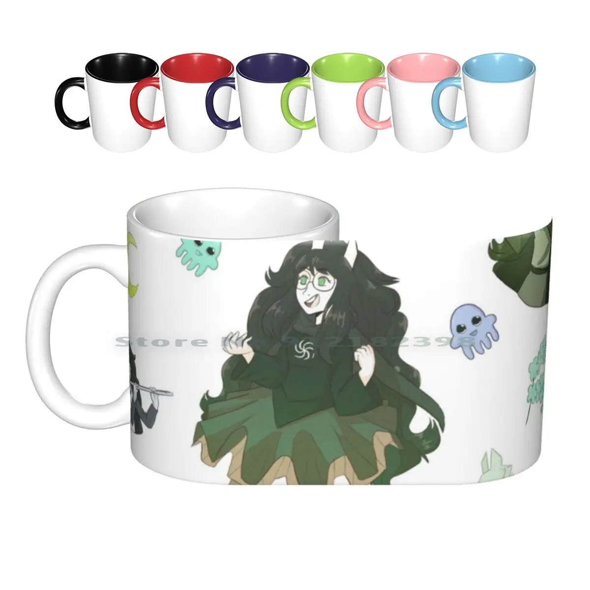 Jade Themed Ceramic Mugs Coffee Cups Milk Tea Mug Jade Jade Homestuck Bec Becquerel Prospit Green Green Sun The Green Sun Space