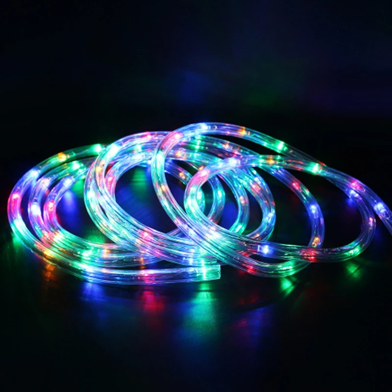 LED Rope Lights 8 Modes Flash IP67 Waterproof LED Rainbow Tube Rope Led Strip Christmas Light Outdoors Holiday Decoration Lights