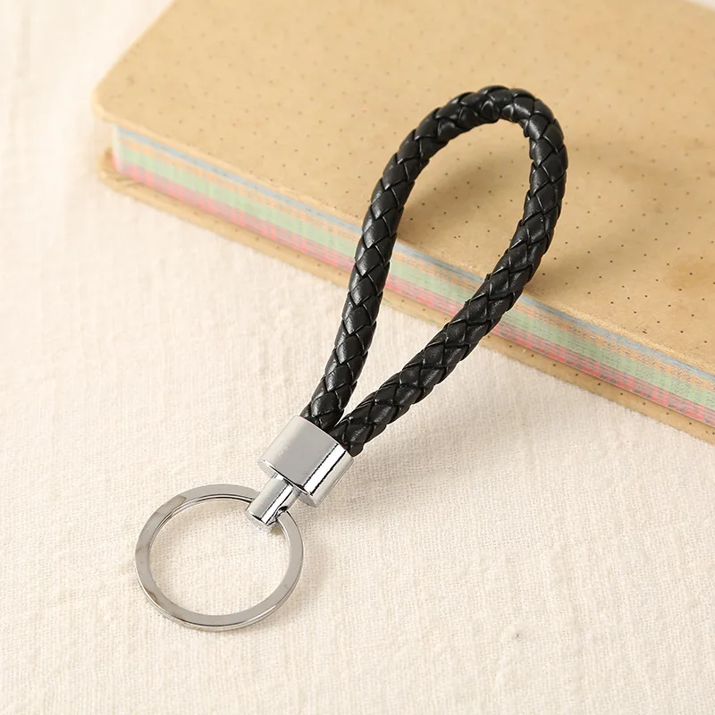 Handwork Weave Leather Keychain Cute Baubles Accessories For Bags Keychain Ring Multicolor Simple Car Keychain  YS-314