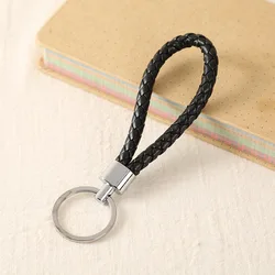 Handwork Weave Leather Keychain Cute Baubles Accessories For Bags Keychain Ring Multicolor Simple Car Keychain  YS-314