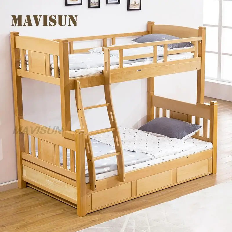 Bookcase Type Multifunctional German Beech Wood Bed Frame Good Quality And Low Price Bunk Bed For Children Only High Box