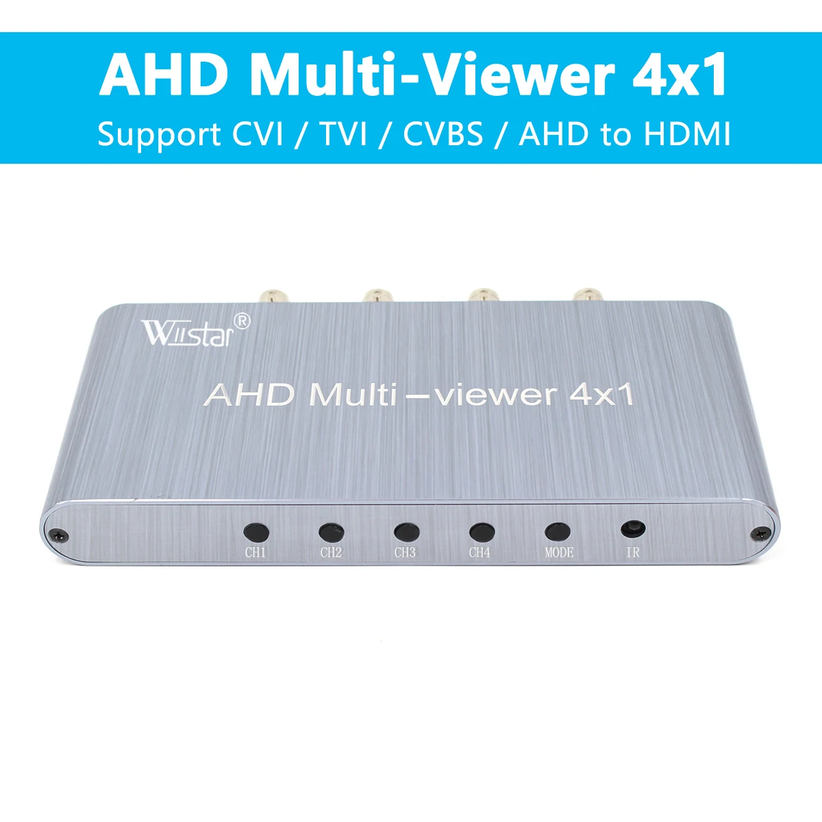 

AHD 4×1 Multi-viewer Adapter Switcher Splitter 4 AHD in 1 HDMI out Support 1080P@60Hz for Vehicle Monitoring