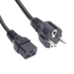 CEE7/7 European Straight Schuko to IEC C19 Power Cords, 16A 250V, Connected To C20 AC Power Cable Schuko Adapter Lead Cord