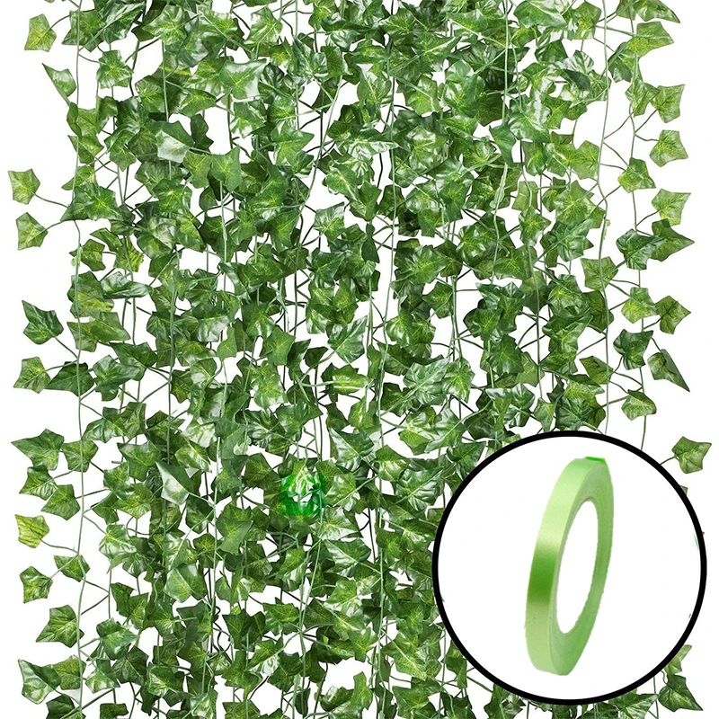 12PCS 84Ft Artificial Plants Fake Ivy Leave Greenery Vines for Wedding Party Kitchen Garden Wall Decoration Hanging Plants Decor