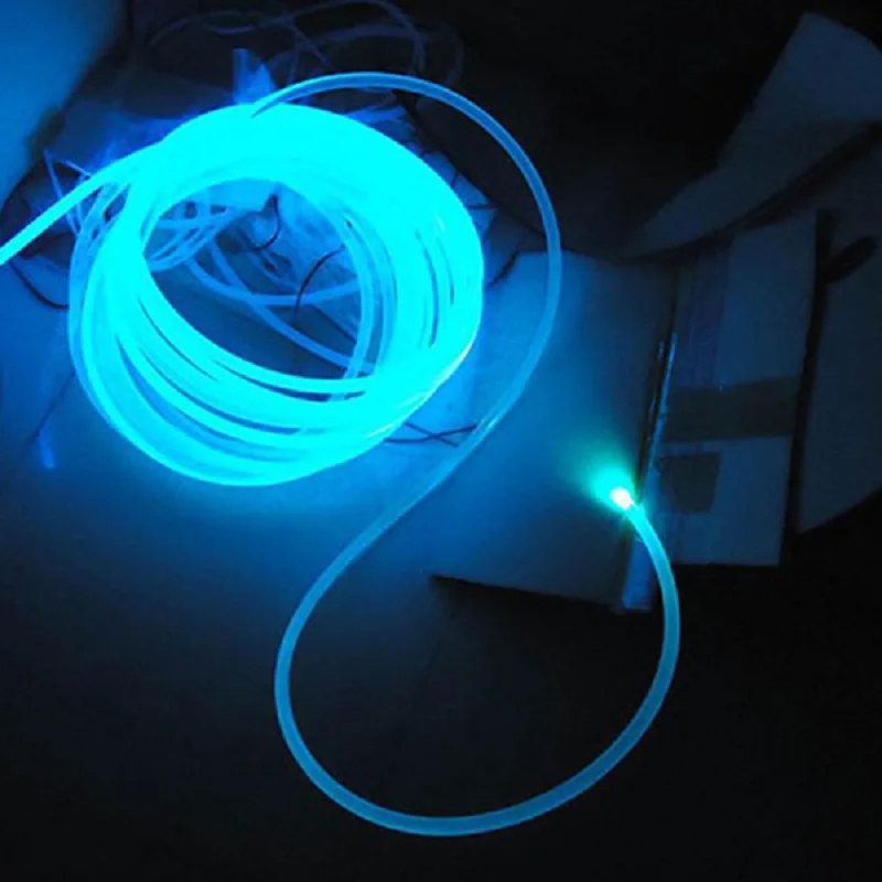 Long 1M PMMA Side Glow Optic Fiber Cable 1.5mm/2mm/3mm Diameter for Car LED Lights Bright LB88