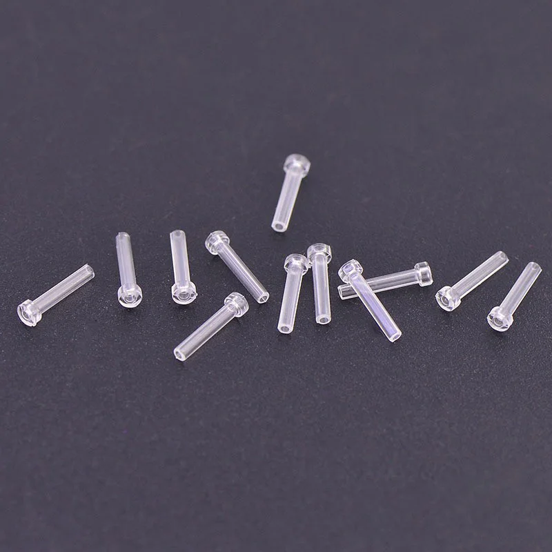 20pcs/lot Prevent Allergy Ear Cannula Resin Transparent Earring Sleeve For Jewelry Making DIY Earring Accessories