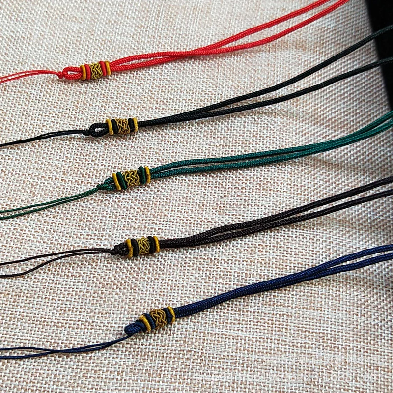 10pcsHand-woven necklace rope jade lanyard pendant pendant rope jade bead chain gold jewelry jade pendant lanyard wholesale