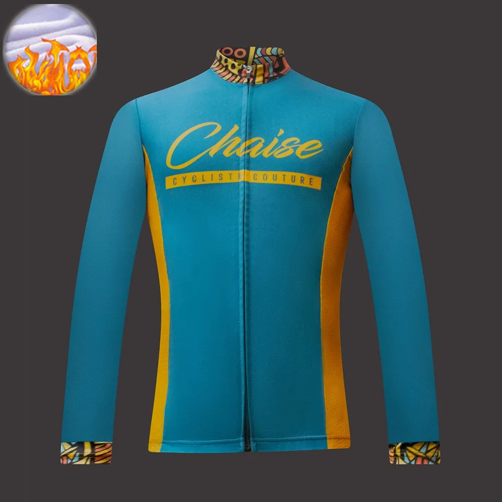 chaise Winter thermal fleece Jersey Cycling Clothes Unisex Long Sleeve Jersey outdoor riding bike clothing warm Fleece jacket