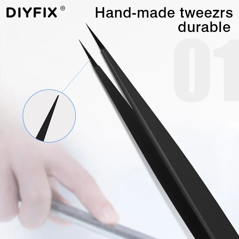 Pinça magnética artesanal de aço inoxidável qianli, placa mãe para celular, linha voadora com impressão digital, kit de ferramentas para reparo