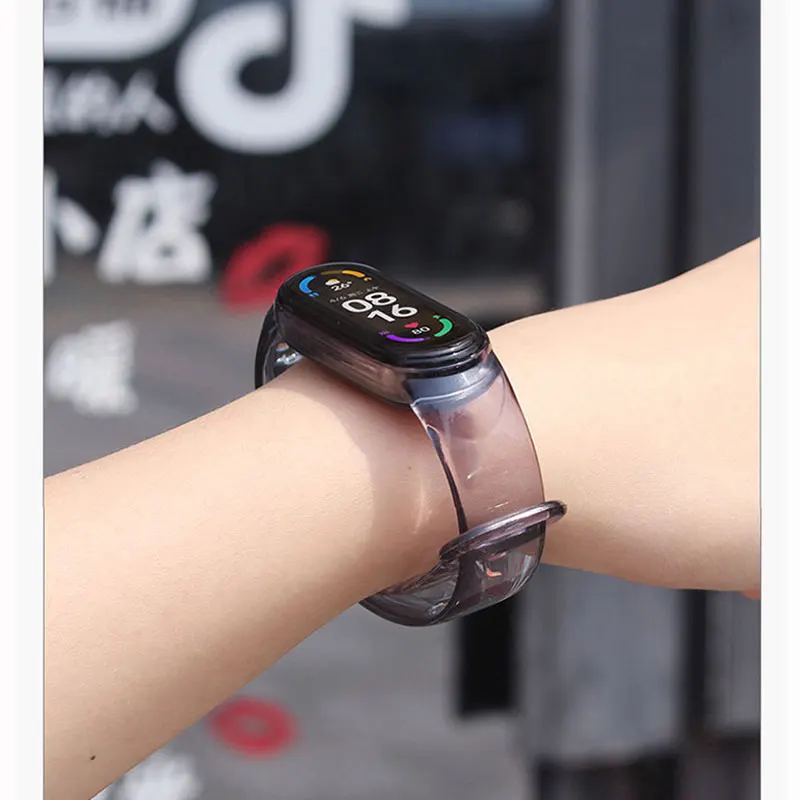 Discolored สำหรับ Xiaomi Mi 3 4 5 6สายสำหรับสายรัดข้อมือซิลิโคน Miband 4/3สายรัดข้อมือสมาร์ทอุปกรณ์เสริม