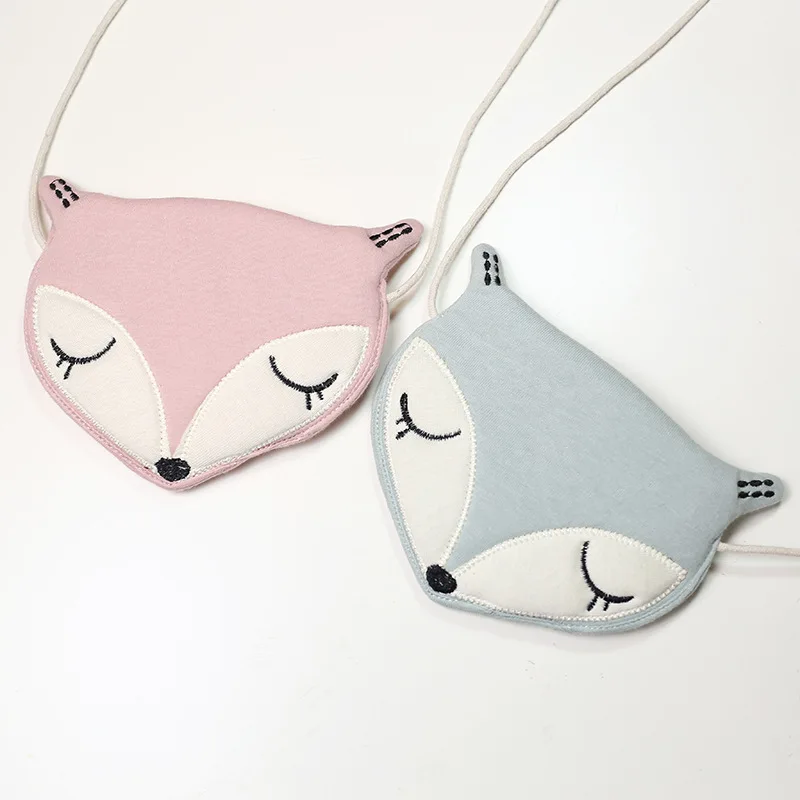 Cute Fox shoulder bag for kids kids cloth bag purse pink coin purse bag diagonal bag monnaie femme monedas Carteras sac