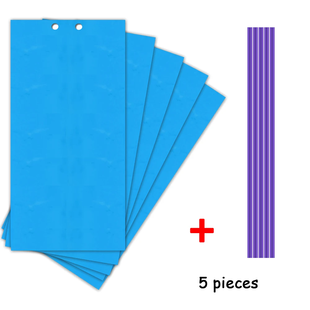 5pcs Two Face Paste Insect Board Double-sided Bug Thripidae Stickers Adhesive Traps Blue Sticky Insect Catcher Flycatcher