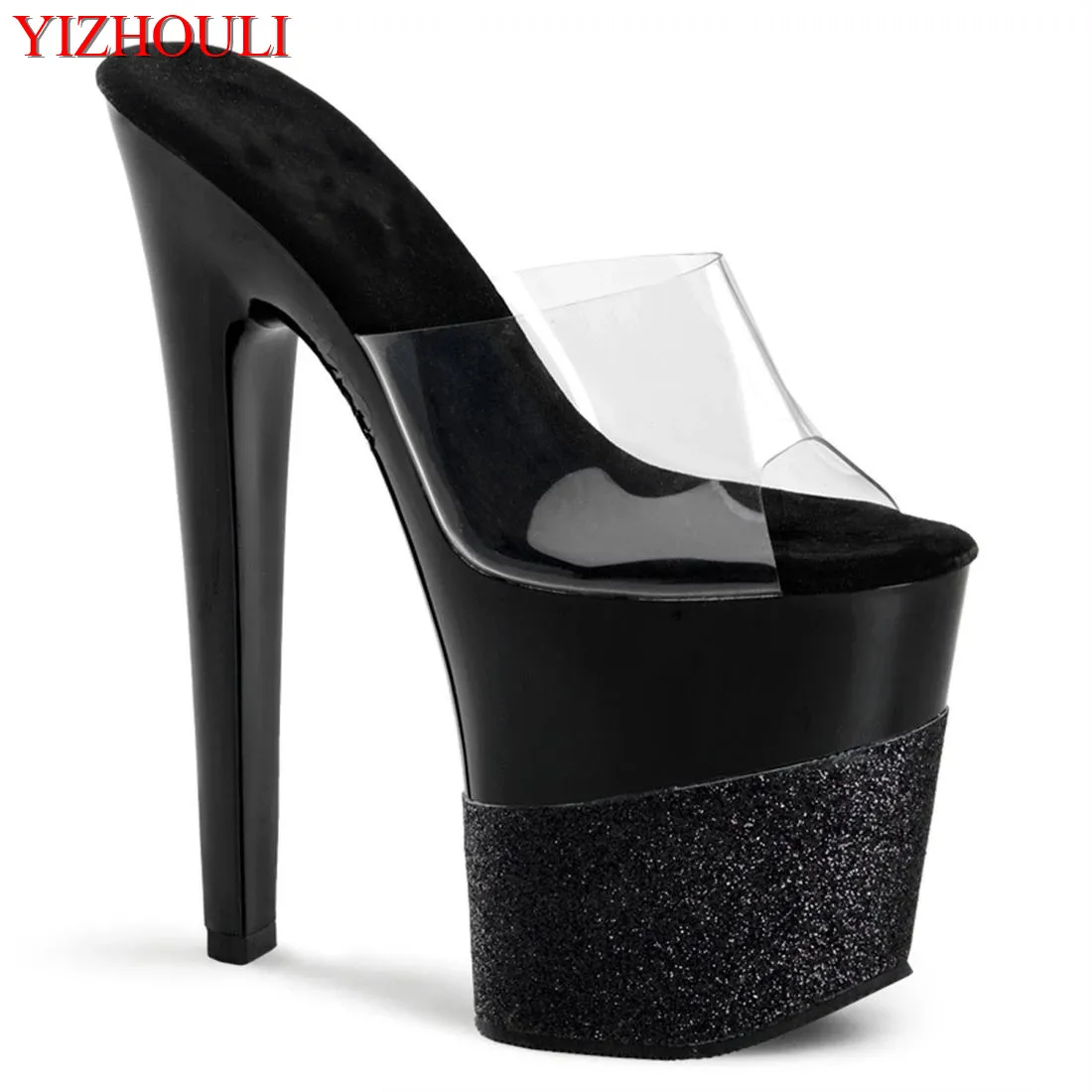 

Sexy shiny waterproof platform, bag with thin heel shoes 17cm pole dancing model walking slippers