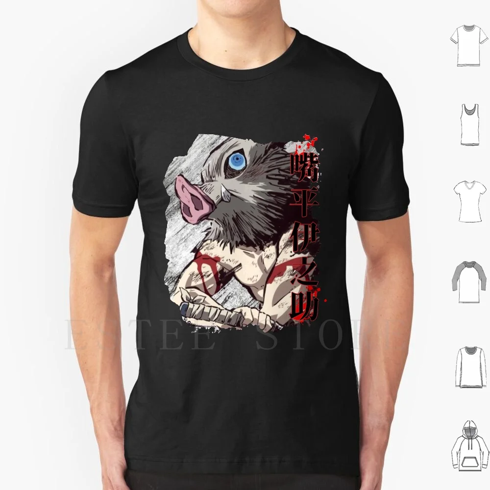 

Inosuke-The Wild Pig Футболка Men Cotton 6xl Inosuke Anime Manga Nezuko Tanjirou Demon Nezuko Kamado Kimetsu No Yaiba Hashibira