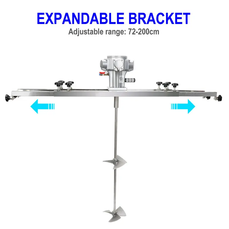 1Ton Tank Mixer IBC Air Mixer Folding Propeller Air Source, 1000L Capacity Mixer Pneumatic Mixer Tool