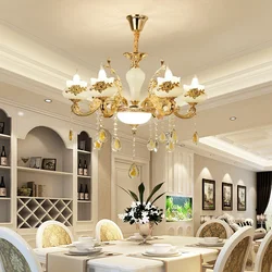 Nordic Luxury Gold Crystal LED Ceiling Chandelier LOFT Villa Lustre LED Pendant Lamp Living Room Hotel Hall Decor Hanging Lamps