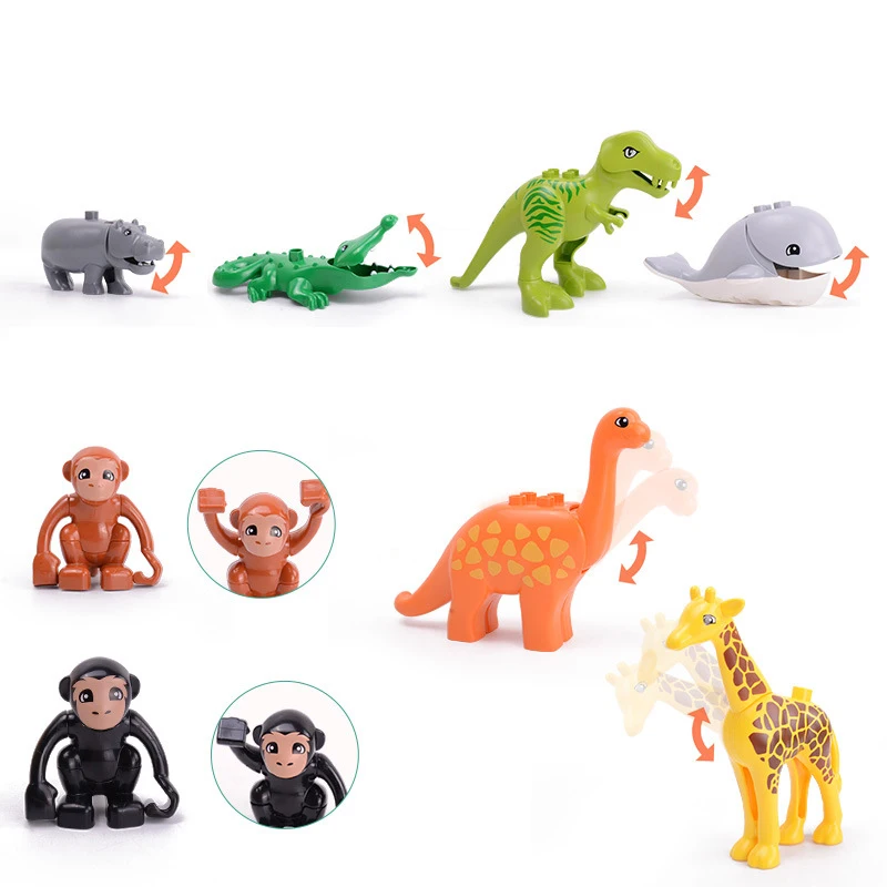 Big Building Blocks In Bulk Farm Zoo Animal Assemble Parts Accessories Bricks Model Montessori Educational Toys For Children Kid