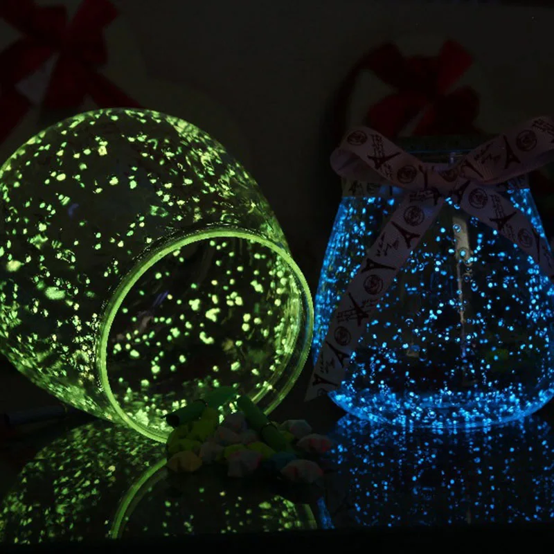 1 bolsa de partículas luminosas de arena, polvo fluorescente colorido que brilla en la oscuridad, decoración para fiesta de Navidad en el hogar,