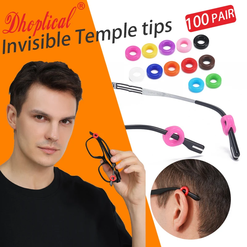 

200pcs Round Eyeglasses Temple Eyewear Antiskid Sleeve Avoid Glasses Slip For Sprot By Dhoptical