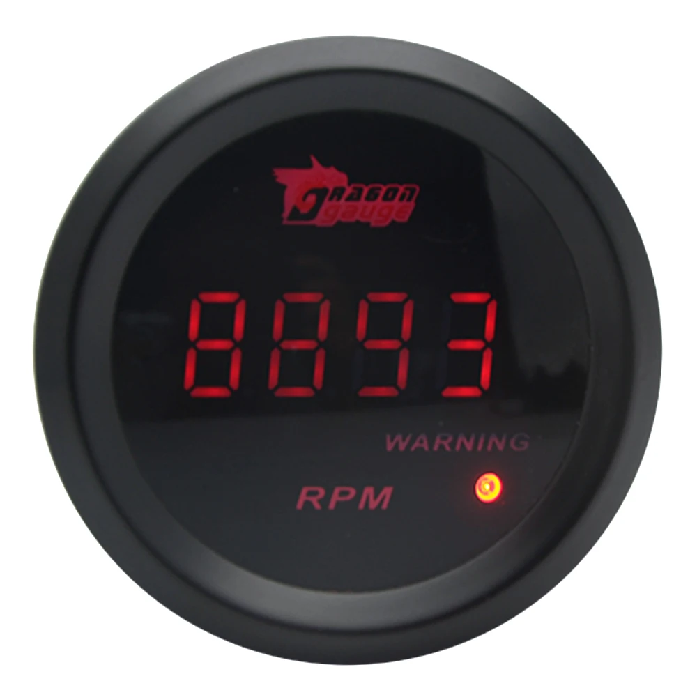 DepoTuning 2\'\' 52MM Boost/Water Temp/Oil Temp/Volt/Tachometer/Oil Pressure Gauge Black Color Digital Red Led + Gauge Pods