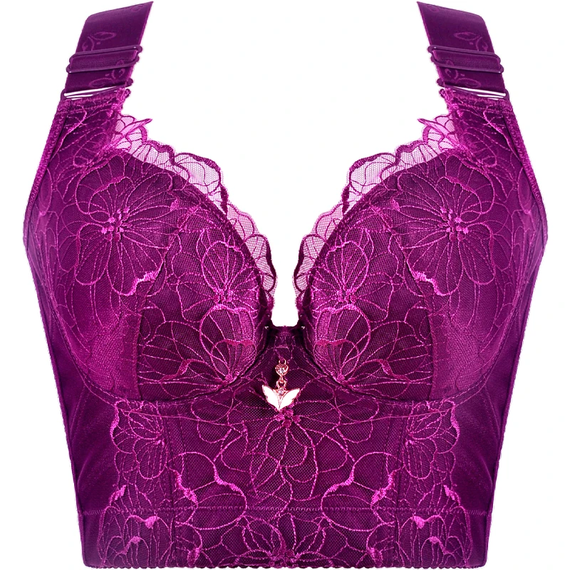 Big Size Womens Bra Full cup Lace Embroidery Breathable Bra Push UpLingerie C D E Thin Cup