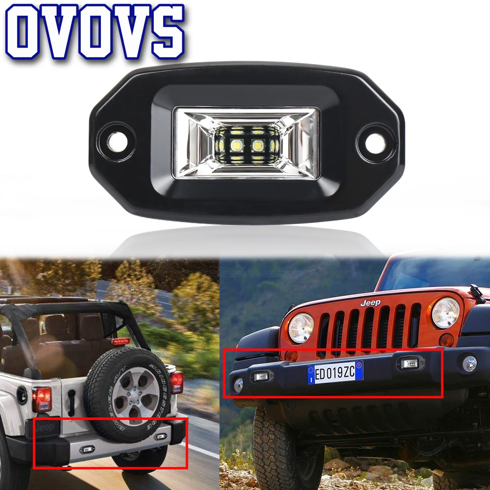 

OVOVS LED Work Light Bar 4.3 Inch Recessed Mount LED Flood Light Driving Fog Light for 4X4 Off Road Jeep SUV UTV Boat Motorcycle