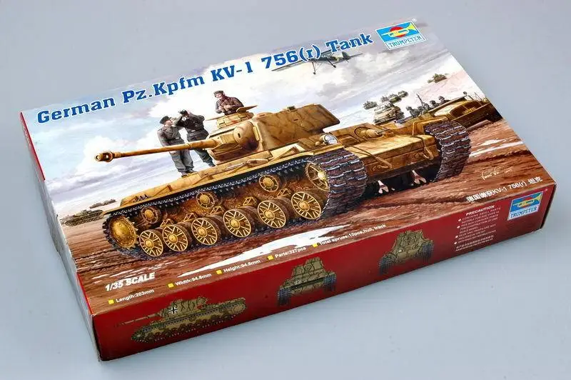 

Трубач 00366 1:35 собран в стиле милитари KV-1 756R захватили Танк модель комплект