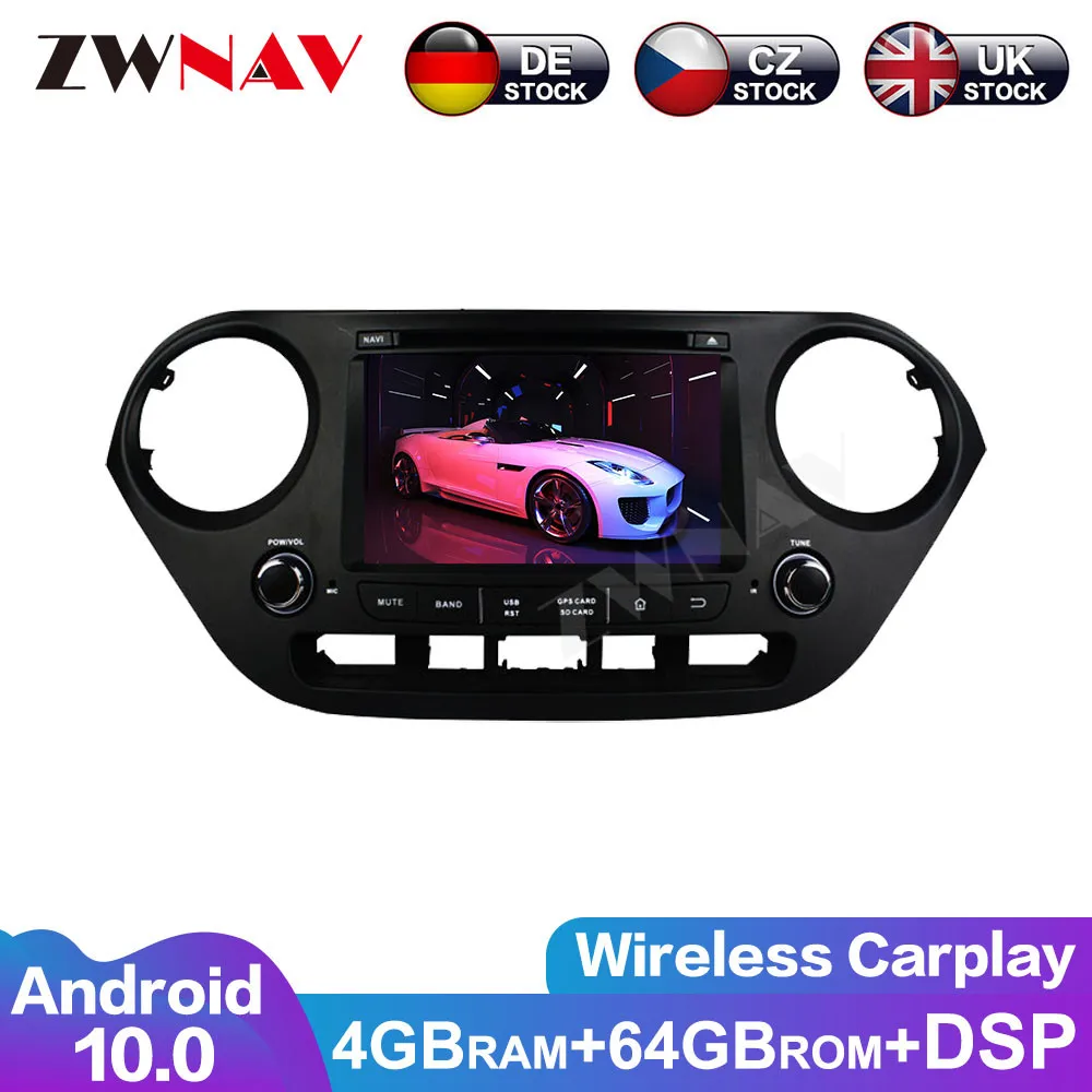 Android 10 DSP IPS Radio Car DVD Player GPS Navigation For Hyundai I10 2013 + Car Radio Free Map and Camera Multimedia Player