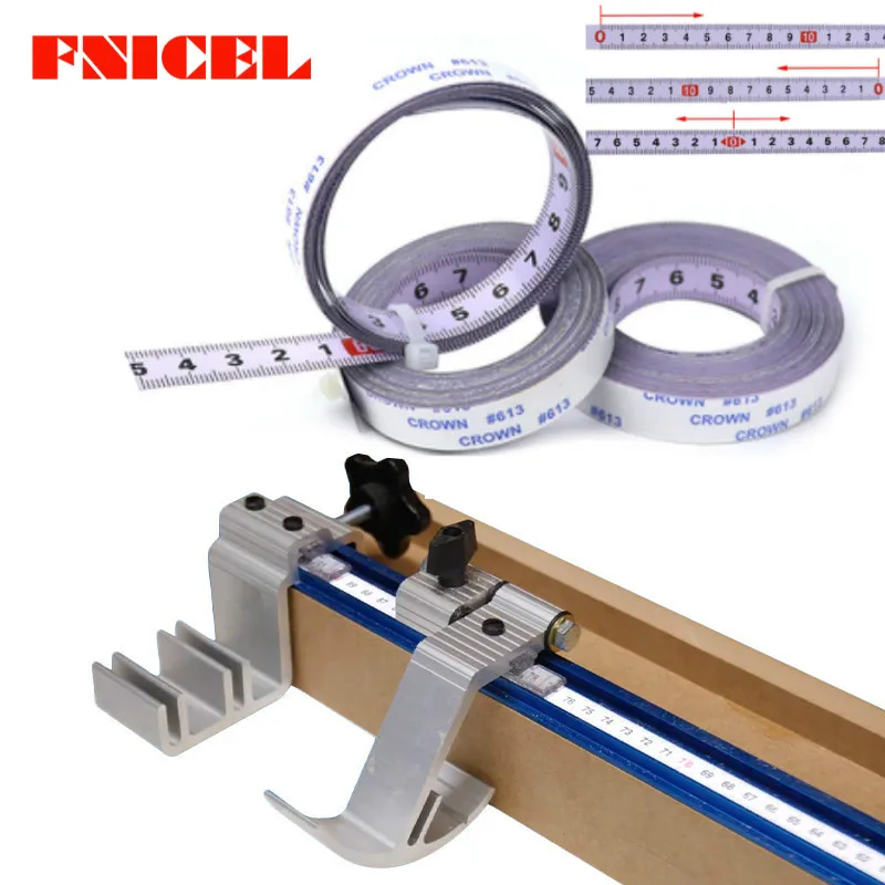 Self Adhesive Metric Steel Ruler Miter Saw Scale Miter Track Tape Measure For T-track Router Table Saw Band Saw Woodworking Tool