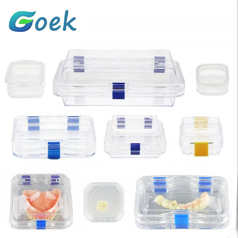 Caja de almacenamiento de dientes con membrana Dental, retenedor de ortodoncia portátil, plástico grande y pequeño, 5 piezas