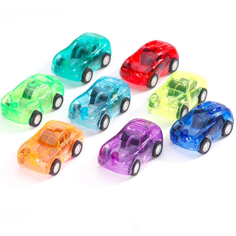 5pcs transparent mini pull back car educational toys novelty funny toy gifts random color for kids