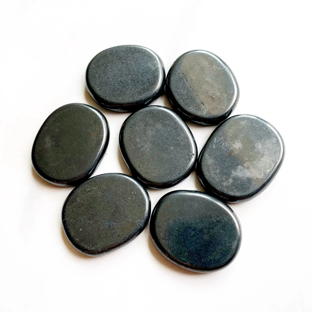 No Magnetic Hematite Crystal Stone Flat Palm Stone Natural Stone Spiritual Healing Chakra Palmstone Home Crafts