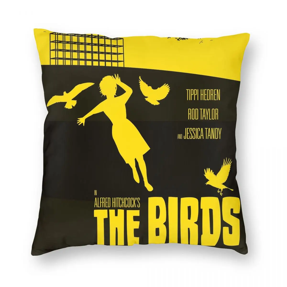 

Alfred Hitchcock's The Birds Square Pillowcase Polyester Linen Velvet Creative Zip Decor Car Cushion Cover Wholesale 18"