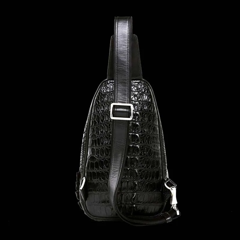 hongqiangyin new  Crocodile skin breast pack  Men single shoulder bag leather men's chest bag crossbody bag fashion casual