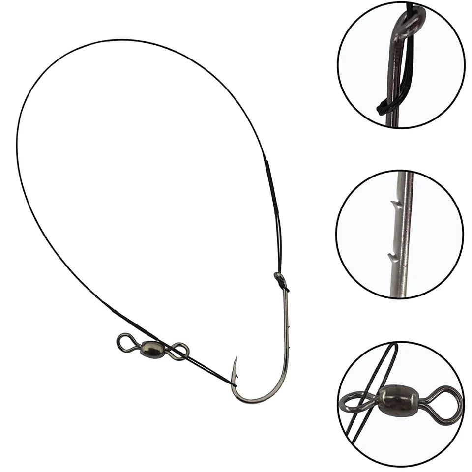 18Pcs Steel Wire Fishing Leader line with hooks 2#-2/0 Anti-bite Fishing Leader Baitholder Jig hook Pike Bass Leading Fishing - AliExpress 18 18Pcs Steel Wire Fishing Leader line with hooks 2#-2/0 Anti-bite Fishing Leader Baitholder Jig hook Pike Bass Leading Fishing - AliExpress 18