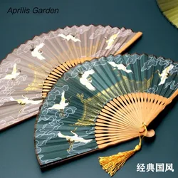 Canzone Huizong gru di buon auspicio Ruihe ventaglio pieghevole Hanfu cinese ventilatore portatile ventilatore pieghevole ventilatore fotografico femminile